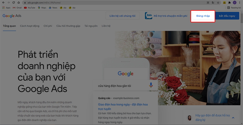 Bước 1: Đăng nhập tài khoản bằng gmail Bước 1: Đăng nhập tài khoản bằng gmail