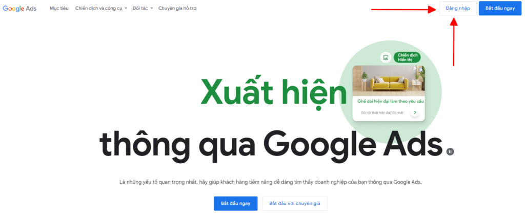 Hướng dẫn đăng nhập Google ADS