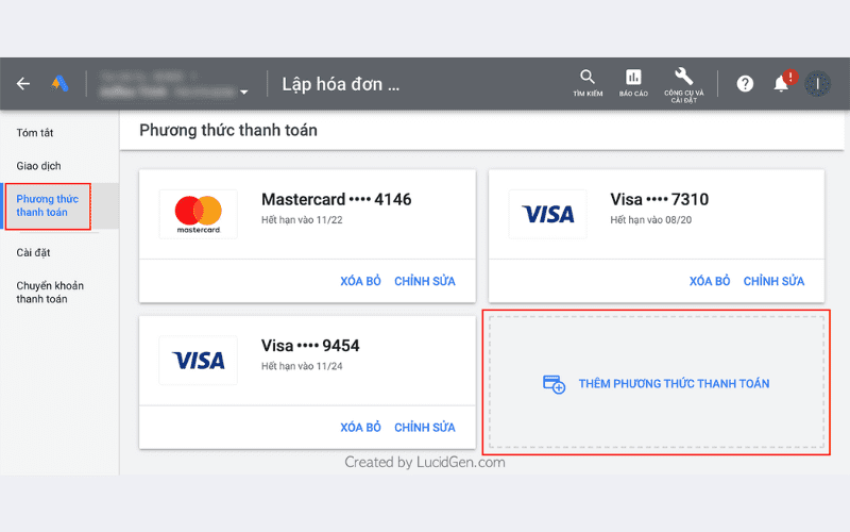 Hướng Dẫn Cách Nạp Tiền Vào Google Ads Chi Tiết Cho Người Mới Bắt Đầu Phương thức thanh toán bằng thẻ tín dụng