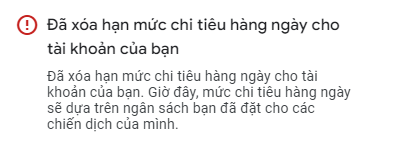 Đã xóa hạn mức tieu hàng ngày cho tài khoản của bạn